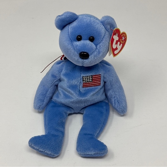 Lot of 4 Patriotic USA Unity Beanie Babies Bears Plush America Hero Spangle - Picture 13 of 16